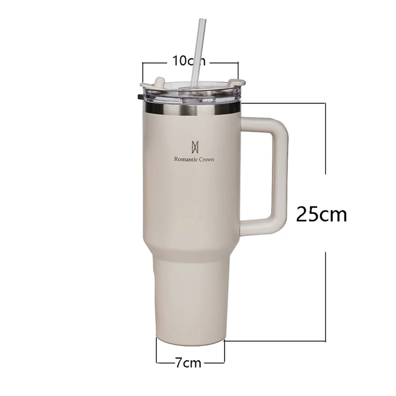 Stanley tumbler with straw, thermal vacuum tumbler, thermal water bottle, 40oz mug
