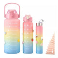 Kit 3 Motivational Academy Squeeze Water Bottles 2000ml + 900ml + 300ml