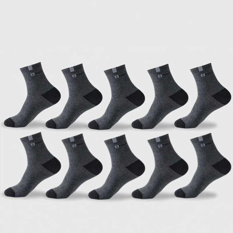 Cotton Sock For Men Sport Breathable Soft Letter Tennis Fashion High Elastic Middle Tube Sock Towel Sox Summer Running