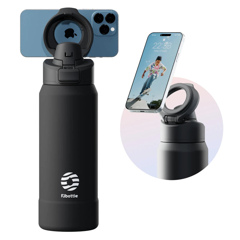 Sport-Wasserflasche mit magnetischem Telefonhalter